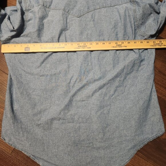 Wrangler Denim Chambray Pearl Snap mens  Button Up Shirt Size XL - Picture 8 of 8